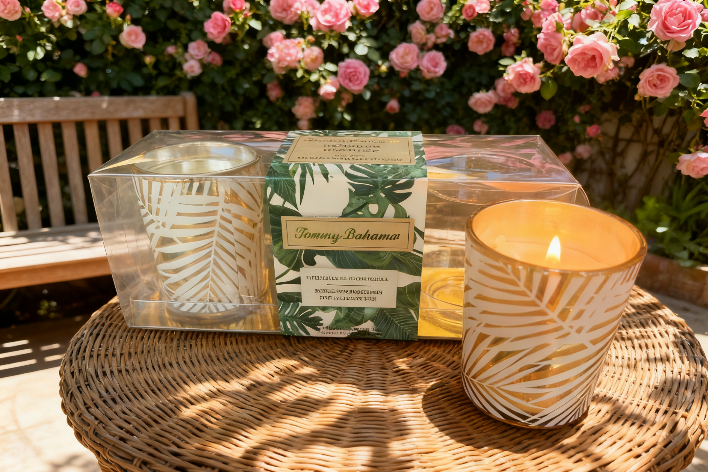 3pk Metllic Decaled Glass Votive Candles